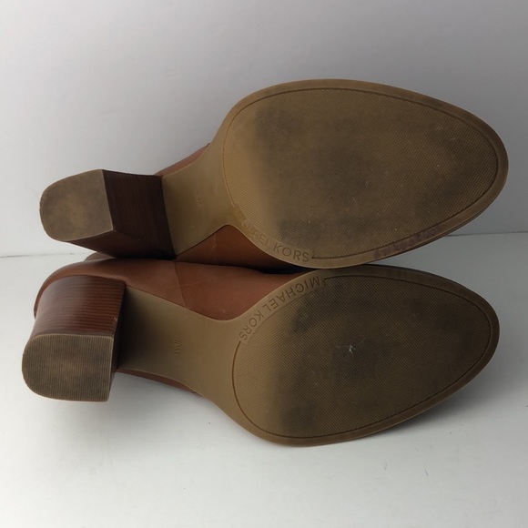 Michael Kors Frenchie Brown Ankle Boots Minimalist 10 - Picture 14 of 14